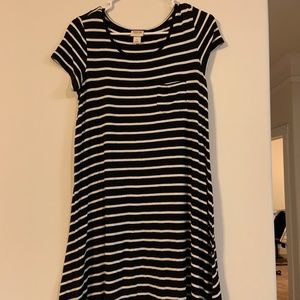 striped shift dress
